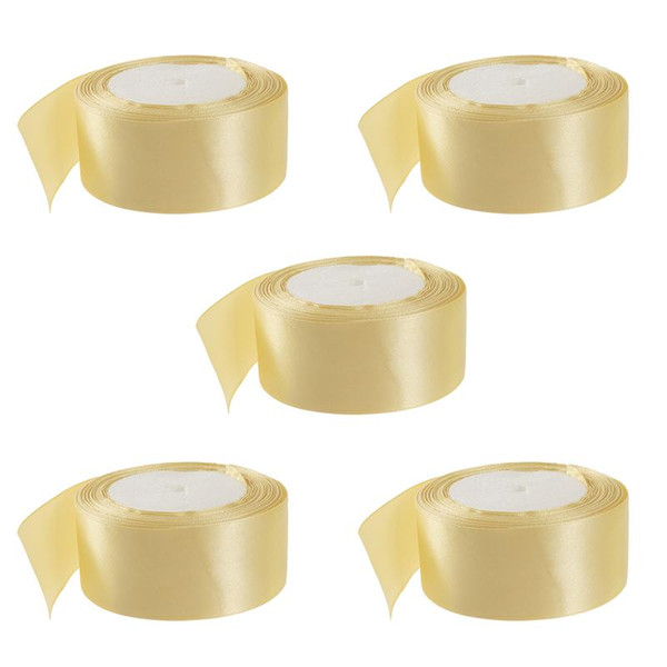 5Pcs 4cm Wide 25 Yard Grosgrain Ribbon Bundle For Christmas Tree Gift Wrap Craft Scrapbooking Wedding Decor
