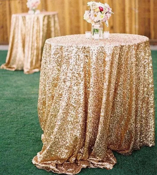 Bling Bling Rose Gold Sequin Table Covers Wedding Sequin Table Cloth for Weddings In Stock Wholesale Champagne Confetti Table Sequin Linens