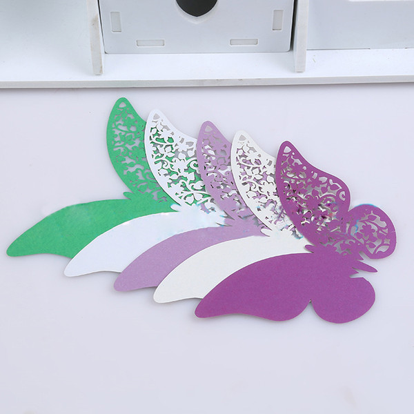 Wedding Place Cards For Wine Glass Invitation Cards Printable Butterfly Wedding Hollow-Out Vine Small Card Butterfly Wedding Decorations