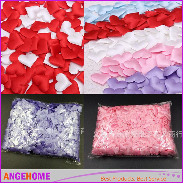 100pcs/Lot Fabric Heart dia 2cm Wedding Party Confetti Table Decoration birthday party Decorative Supplies, 5 Colors