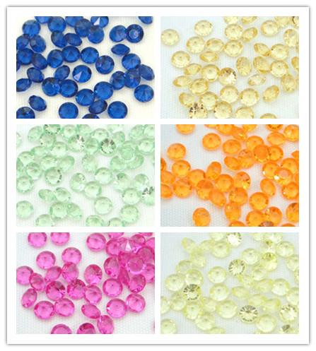 16 Colors Pick--500pcs 10mm (4 Carat) Diamond Confetti Acrylic Bead Weding Party Decoration-Free shipping