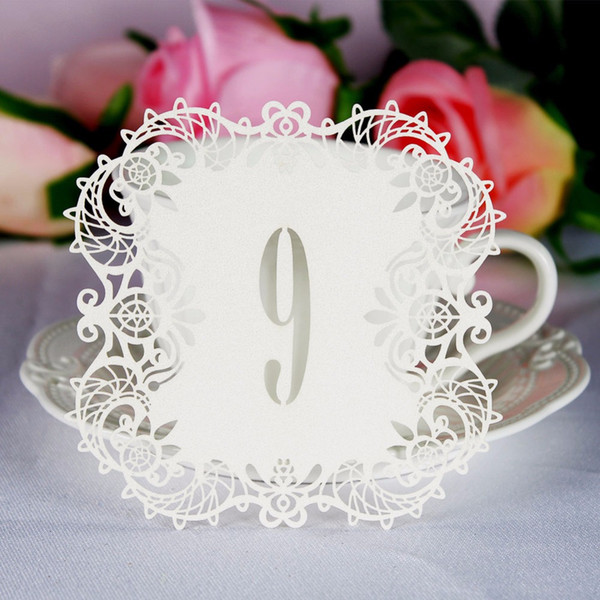 Wedding Table Number Table Cards Hollow Laser Cut Card Numbers Vintage Wedding Decoration Event Party Supplies