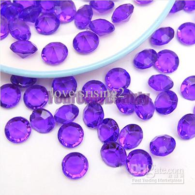 Free Shipping-500pcs 10mm (4 Carat) Purple Faux Acrylic Crystal Diamond Confetti Table Scatter Wedding Favors Party Decoration