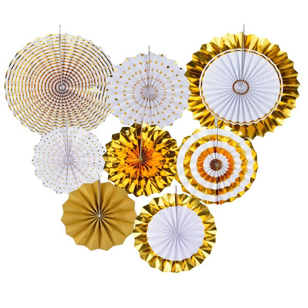 Hanging Paper Fan Decorative Glittering Party Fans Tissue Paper Fan For Party Decorations