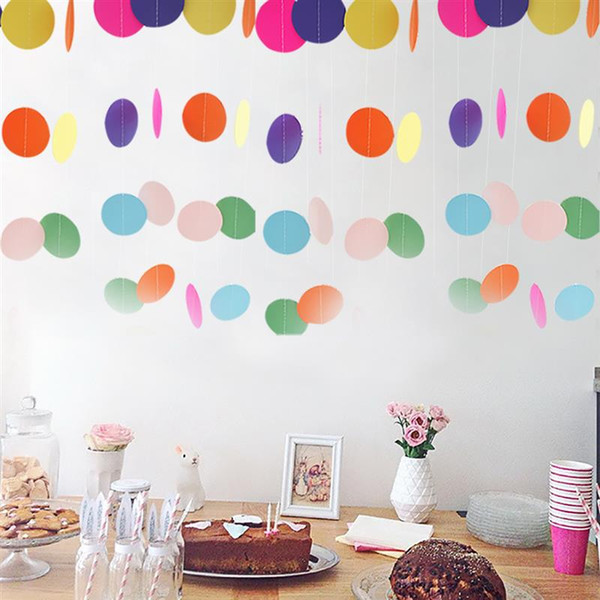 6PCS 13.12' Party Confetti Banners Circle Hanging Ornaments Party Banners for Bedroom Wedding Room
