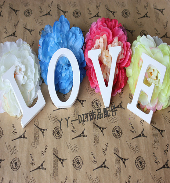 8CMX1.2CM Wooden Pure White Standing 26 Alphabet Letters With Wall Hanging For Wedding Decorations And Shooting Props 3D English Modern Lett