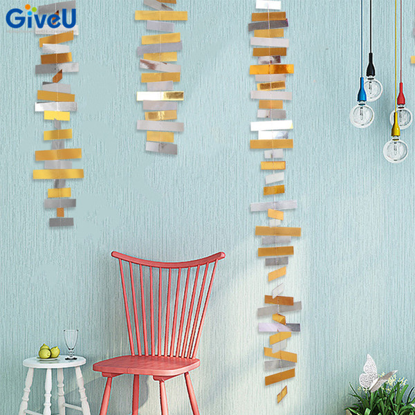 wholesale New Products 2pack/lot Party Rectangular Paper Garland Event & Party Paper Garlands Birthday Wedding Babyshower Decoration