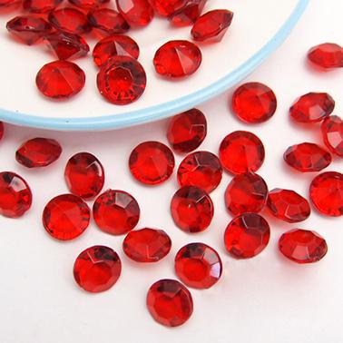 Tracking Number-500pcs 10mm (4 Carat) Crimson RED Faux Acrylic Crystal Diamond Confetti Table Scatter Wedding Favors Party Decoration