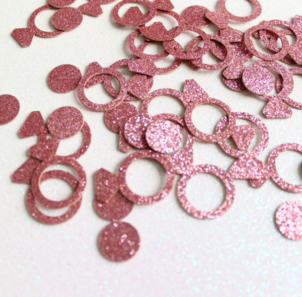 Star Heart Table Confetti Sprinkles Birthday Party Wedding Decoration Pink Gold Confetti Paper Crafts Crown Round