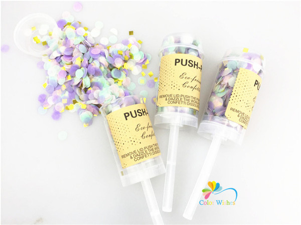 10pcs/set Gender Reveal Unicorn Confetti Push Pops For Wedding Birthday Bachelor Party Favors