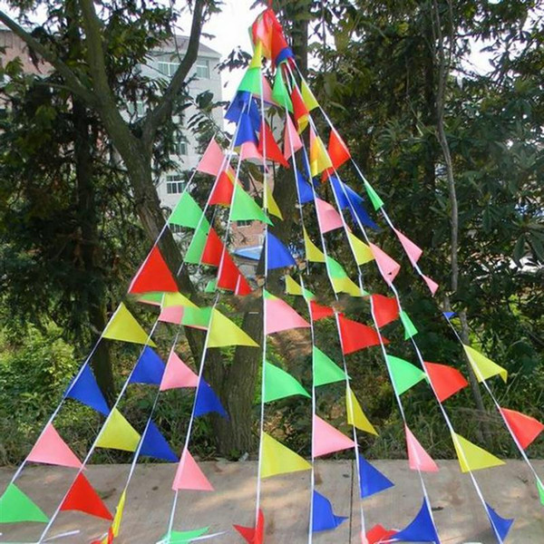Party Banner Triangle Flags Designed Hanging Bunting Banner Party Favor for Kindergarten Celebration