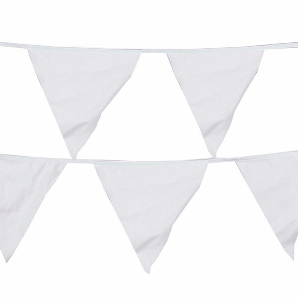 90 Flags/40M White Flags string banner Bunting wedding decoration birthday married party supplies happy birthday Hanging flag