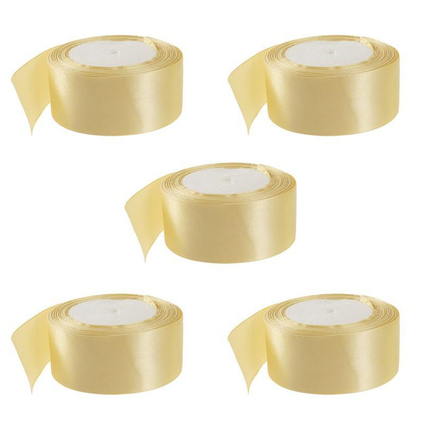 5Pcs 4cm Wide 25 Yard Grosgrain Ribbon Bundle For Christmas Tree Gift Wrap Craft Scrapbooking Wedding Decor