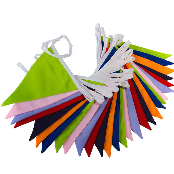 30 Flags Double sided fabric bunting weddings baby's christenings parties birthdays fetes 10M