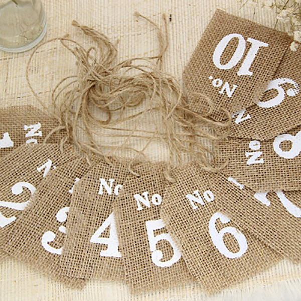 Factory direct linen card banner Personalized custom digital flags Party wedding home decoration DIY Manual accessories