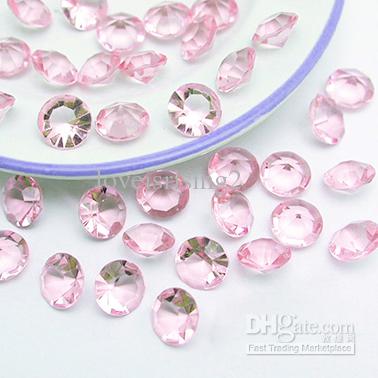 Tracking Number-500pcs 10mm (4 Carat) Light Pink Faux Acrylic Crystal Diamond Confetti Table Scatter Wedding Favors Party Decoration