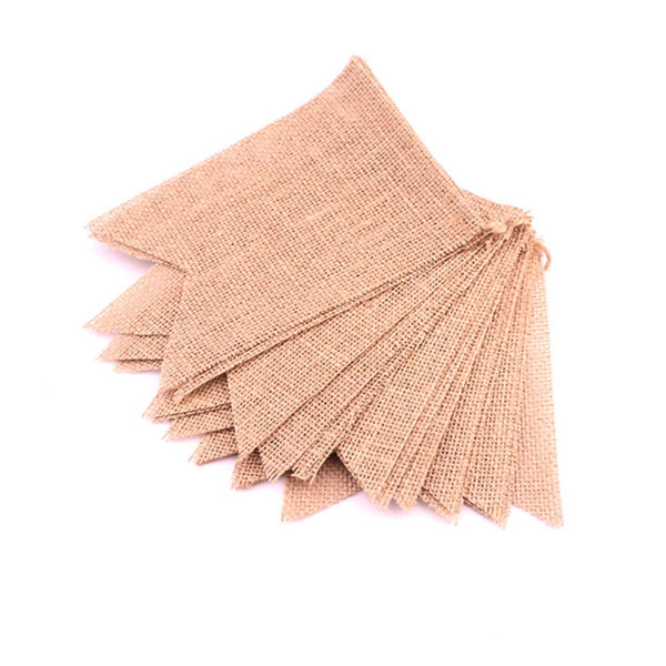15pcs/lot Eco-friendly High Quality Linen Swallowtail Flags Wedding Party Festive Decor Accessory Supplies Pennant Bunting ZY027