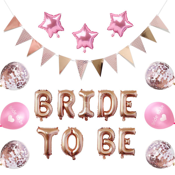 Bride To Be Banner Wedding Decoration Garland Gold balloons Bridal Shower Hen Bachelorette Party Supplies wedding deoration