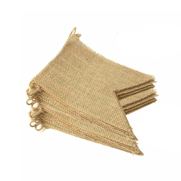 Purture 200 Pcs Burlap Banner 14.5 Ft Swallowtail Flag DIY Hand Painted Decoration for Holidays Camping Wedding Party