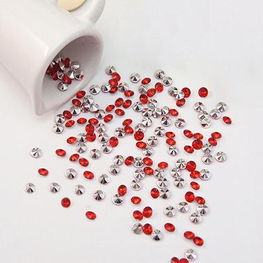 (1000pcs=1 set) 4.5mm (1/3 Carat) RED with Silver Plated Faux Acrylic Bead Diamond Confetti Table Scatter Wedding Favors Party Decoration