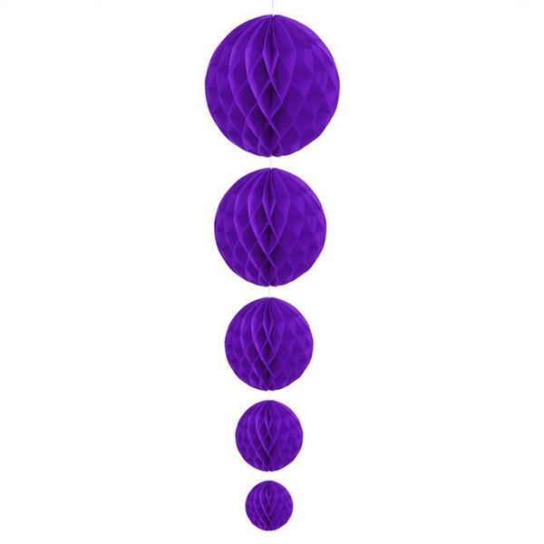 5pcs Tissue Paper Pom Poms Papercutting Lanterns Honeycomb Ball Hanging Decoration Ornaments For Wedding Party Home Decor