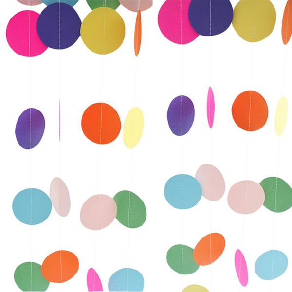 wholesale 6PCS Round Party Confetti Banners Circle Hanging Ornaments Party Banners For Bedroom Wedding Room Decor