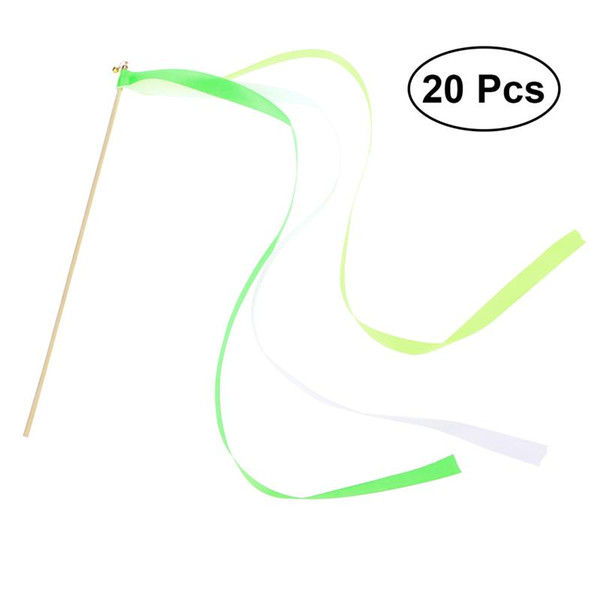 20Pcs Ribbon Sticks Fairy Sticks Ribbon Streamers Wands With Tiny Bell Wedding Party Wands Party Favors