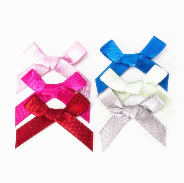 500pcs DHL Small Satin Ribbon Bows / Tiny / Bow Tie for DIY Tiny Fabric Bows Mini ribbon Bows
