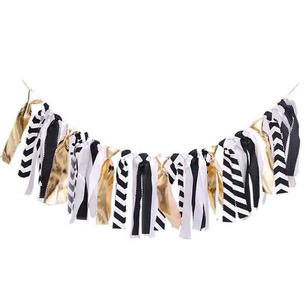 Holiday Pull Flag Party Banner for Birthday Weeding Festival Party Decoration Without Numbers