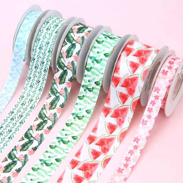 10 Yards/lot Mix 6 Colors Pretty Pattern Flowers Printed Grosgrain Ribbon Diy Accessories