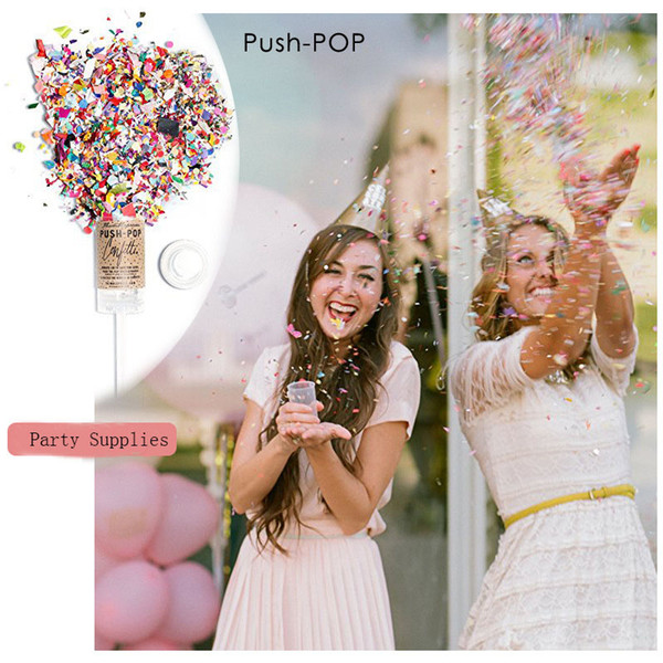 10pcs/set DIY Round Push Pop Confetti Poppers for Anniversary Graduation Baby Shower wedding Christmas Party Decorations