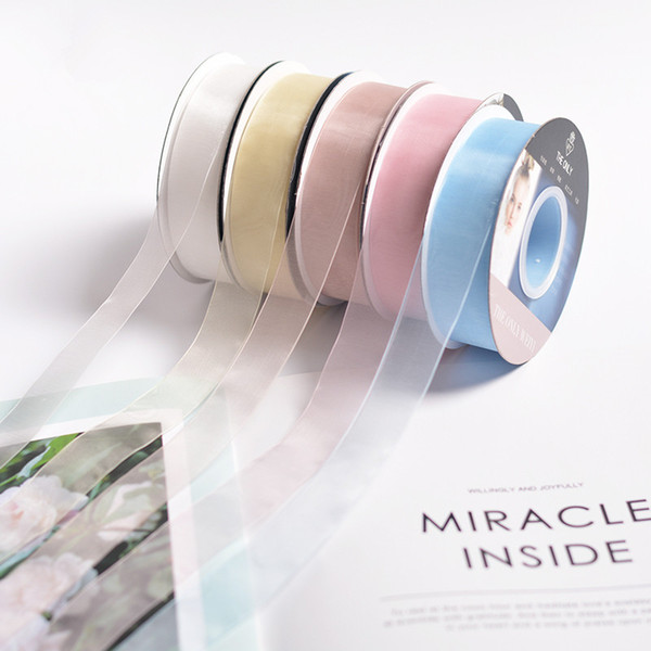 Organza Gift Ribbon For Packaging Flower Bouquet Packaging Ribbon Handmade Decoration DIY Accessories 50 yards 3 cm