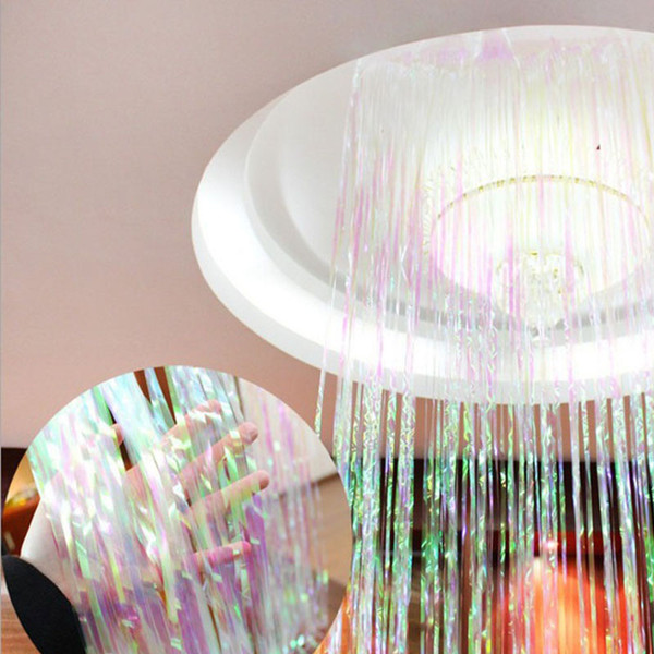 50pcs Rainbow Fringe Foil Curtain Party Tinsel Backdrop for Photography Room Wedding Birthday Showers Party Doorway