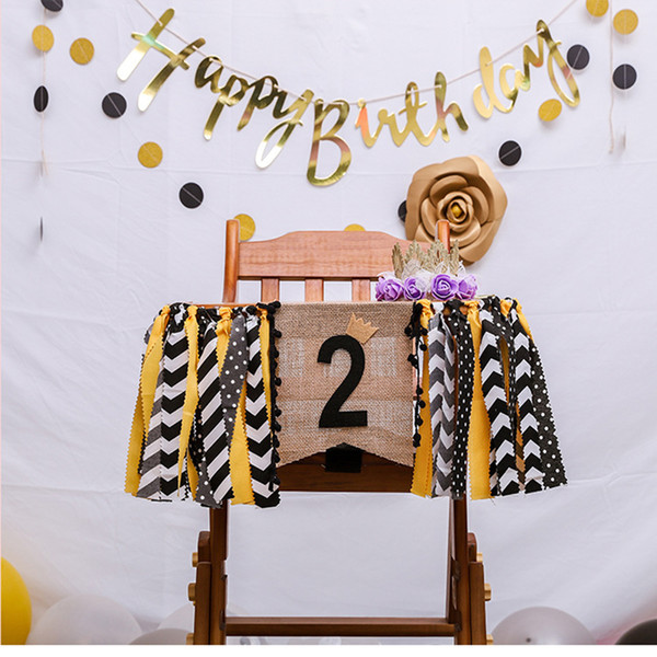 2m Crown Ribbon Bunting Cloth Flags Chic Birthday Party Decorations Cloth Flags For Wedding Anniversary Birthday Party Banners