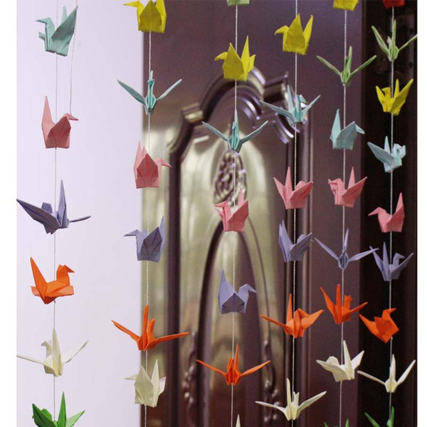 6Set Handmade Garland Origami Crane Banner For Wedding Decoration DIY Paper Crane Party Banner Valentine's Day Birthday Supplies