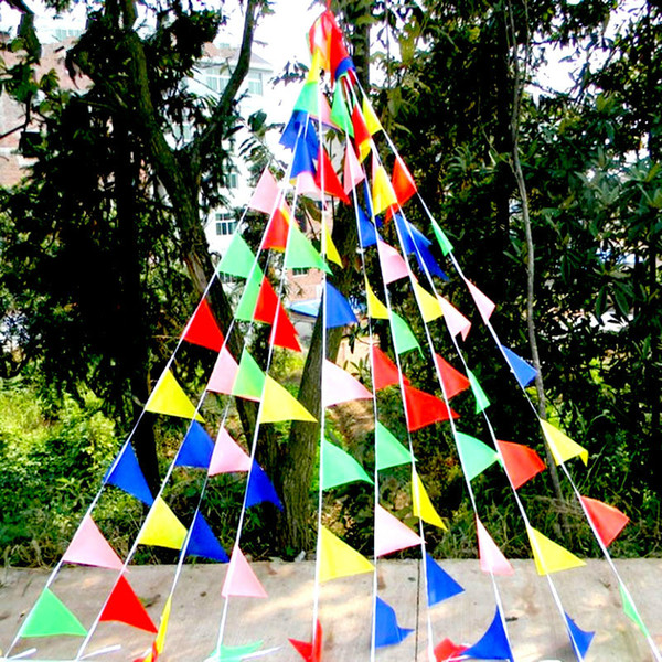 Colorful Triangle Buntings String Banner 80M Hanging Flags For Wedding Decoration Party Supplies Garland, Party Decoration Decor