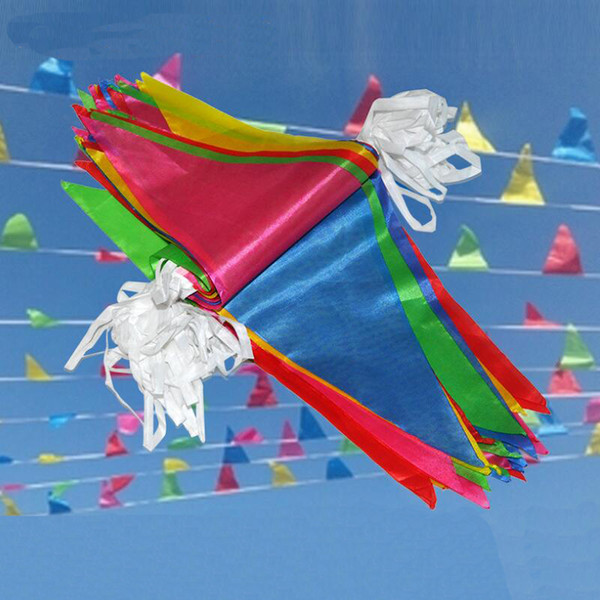 38 Meter 3 Pcs DIY Colorful Fabric Flags Bunting Banners Garland for Kindergarten Home Wedding Event Party Decoration