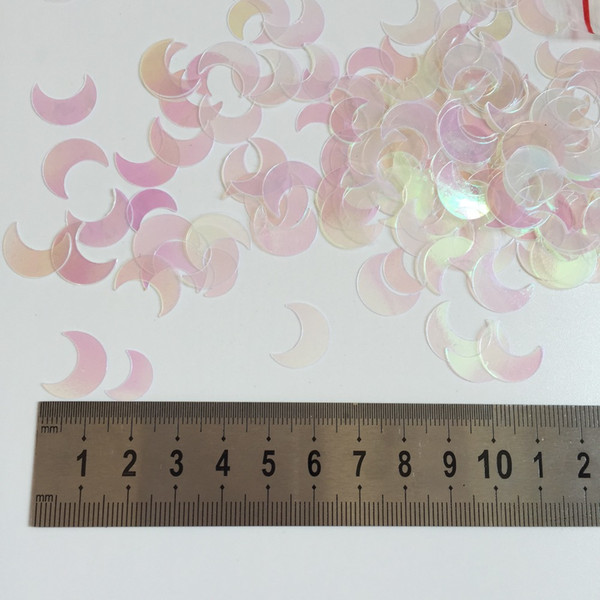 Iridescent Moon Confetti Spangles Moon Sequins 1st birthday Baby Shower Nursery Romantic wedding table Decoration