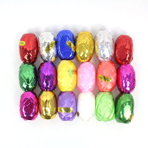 60Pcs/lot 5mm*10m Foil Balloon Ribbon Wedding Birthday Party Decoration helium latex globos Wrap Tape Balloon Rope Accessories