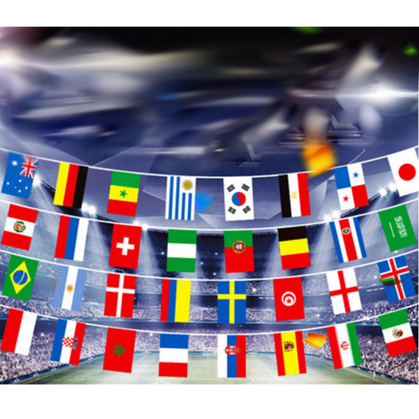 2018 Russian World cup Top 32 countries string flag Bar club decorations /Home & garden party supplies Store promotion props