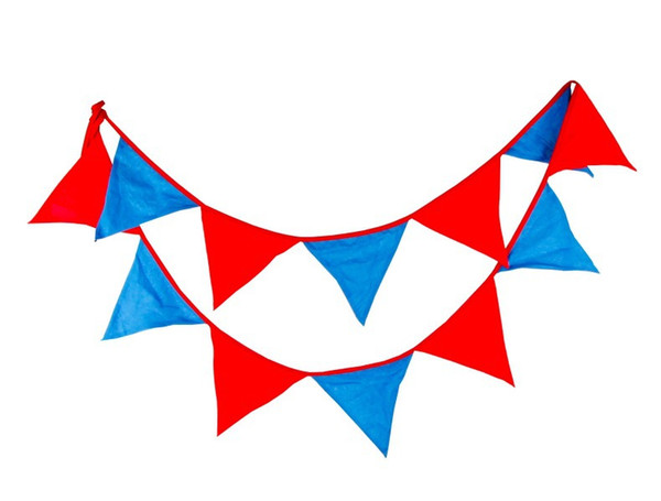 2 Set 3.3M 12pc Superman Red Blue Bunting Banner Cotton Cloth Hanging Party Flags Holiday Pennant Decoration Photo Props