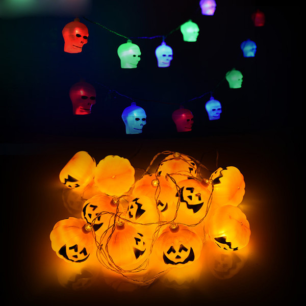 Halloween LED Lights Decoration Skull Hanging Lights Colorful Pumpkin Lights Glowing Birthday Party Decorations Kids Party