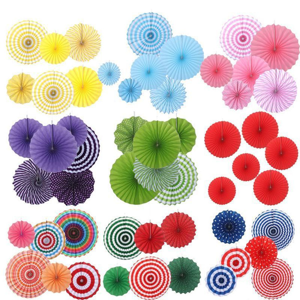 6 Pcs Tissue Paper Cut-Out Paper Fans Pinwheels Hanging Flower Paper Crafts For Showers Wedding Party Birthday Festival