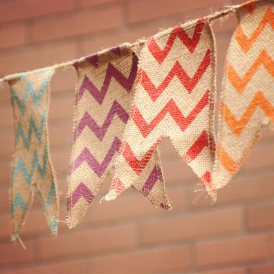 Colorful Ripple Banner Garland Birthday Wedding Christmas Party Hanging Stripe Banner Vintage Baby Shower Decoration Supplies