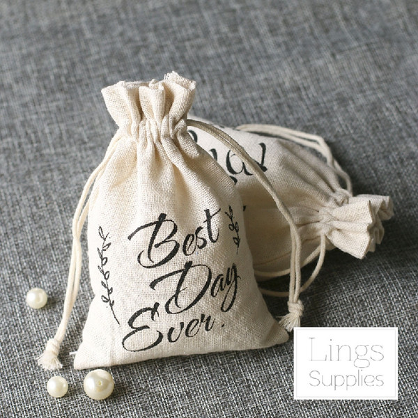 Top Quality Wedding Candy Bags Bridal Accessories Favor Holders High Quality 10*15cm Wedding Suppliers Best Day Ever Logo