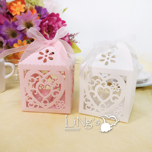 2017 Candy boxes New Arrival White,Pink Wedding Favor Holders 6*6*6cm Wedding Suppliers Candy Holders Cheap