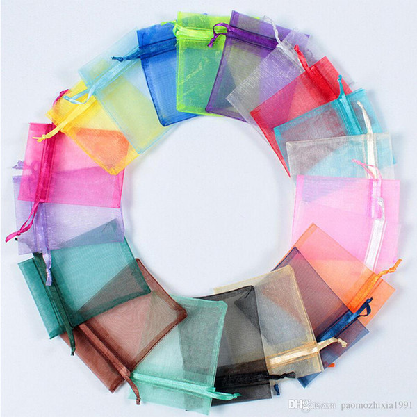 Hot sale! Multiple color jewelry bag mixed organza wedding jewelry Christmas gift bag 7 * 9 cm