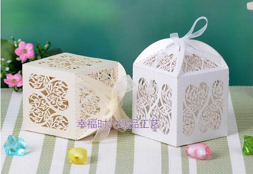 laser cut heart wedding Candy box Banquet Present Boxes Sweetbox party favor holder