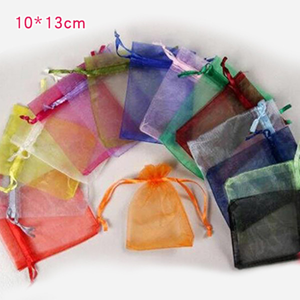 100 Pcs/Lot Organza Drawstring Yarn Bag Pouches Candy Jewelry Party Wedding Favor Gift Pouch Bags 7X9CM 9X12CM 10X15CM 15*20cm