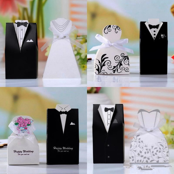 Cute Bride And Groom Wedding Favors Sets Candy Box Wedding Gifts Packaging For Guests Wedding Supplies Bridal Shower Box Favors Holders